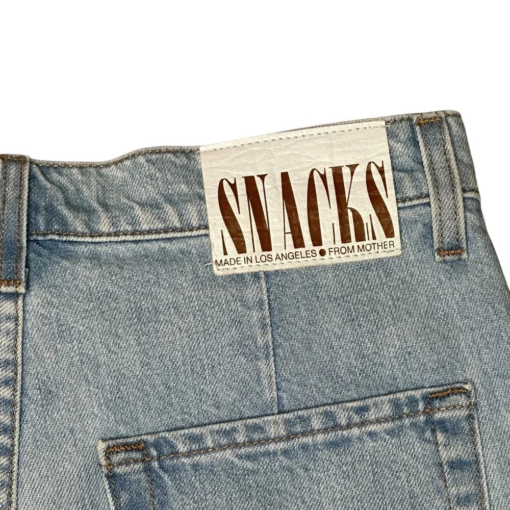 Mother Snacks Double Pleated Fun Dip Short Fray Denim Shorts. Sz: 25 - Picture 13 of 13